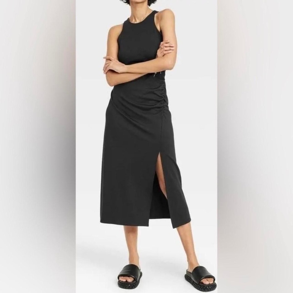 A New Day Black Sleeveless Dress with Side Slit